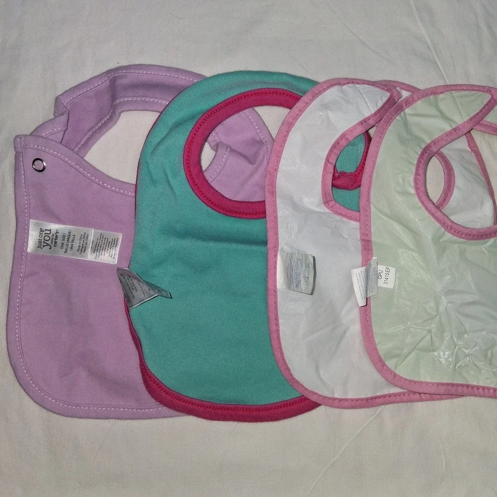 Baby Bibs Lot of 4‎ Carters Auntie Wildly Cute Zebra Cheetah